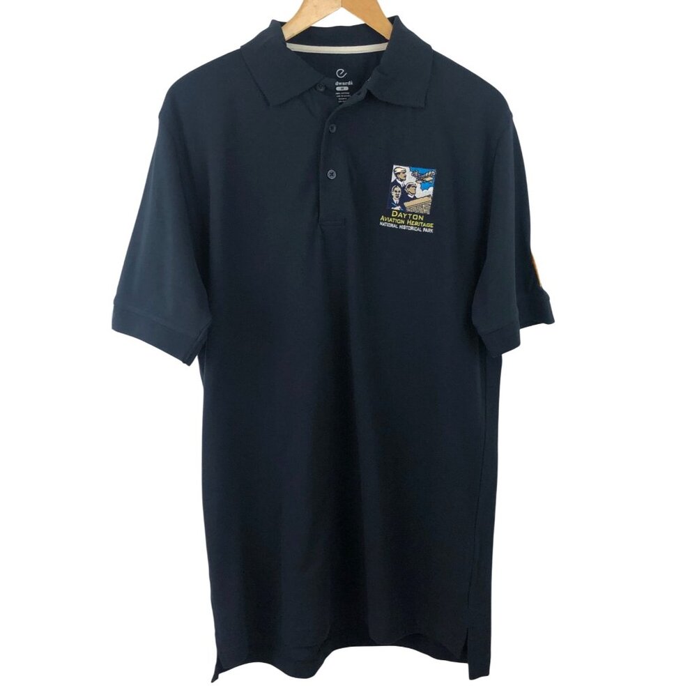 Dayton Aviation Heritage Volunteer Parks Service Mens Size M Blue Polo Shirt
